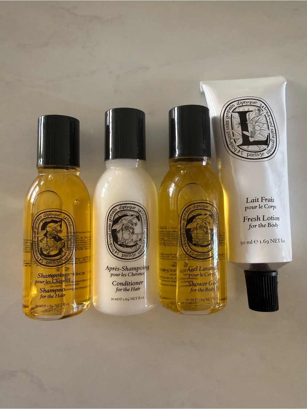 diptyque Travel Toiletries 4 Piece Set New Unopened